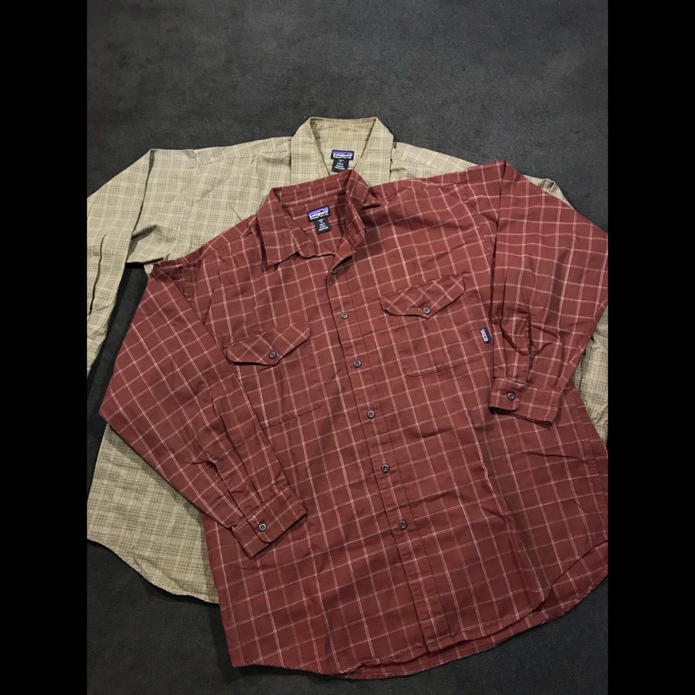 Lot of 2 Patagonia Organic Cotton Button Up Shirts